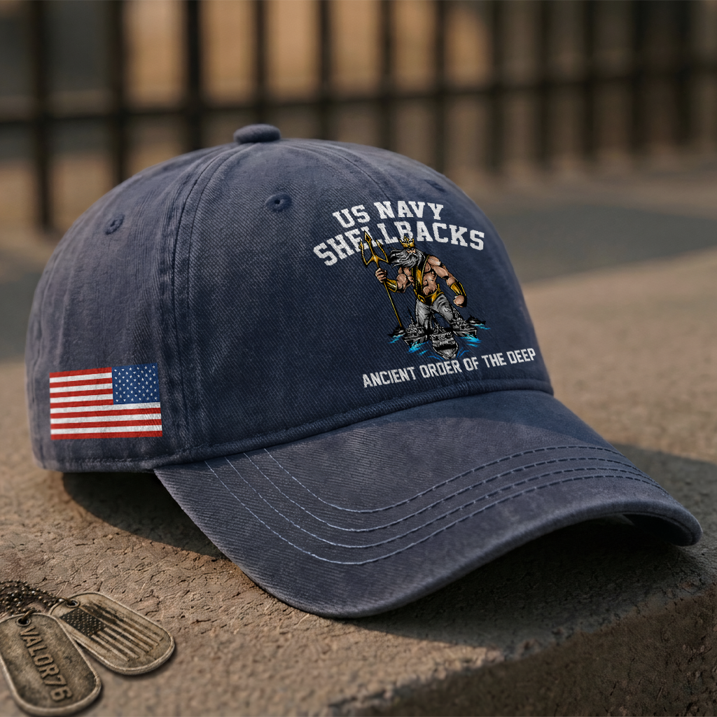Personalizable Navy Shellback Washed Cap