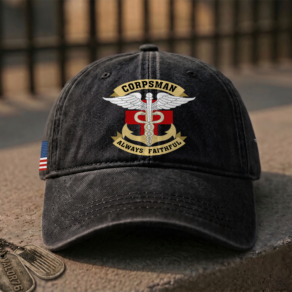 Personalizable Navy Corpsman Washed Cap