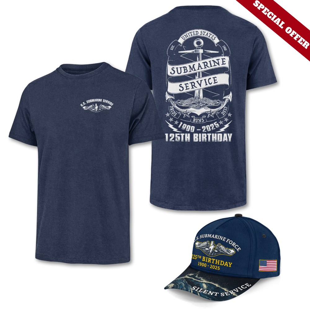 Navy Submarine 125th Birthday Classic T-shirt & Classic Cap Combo