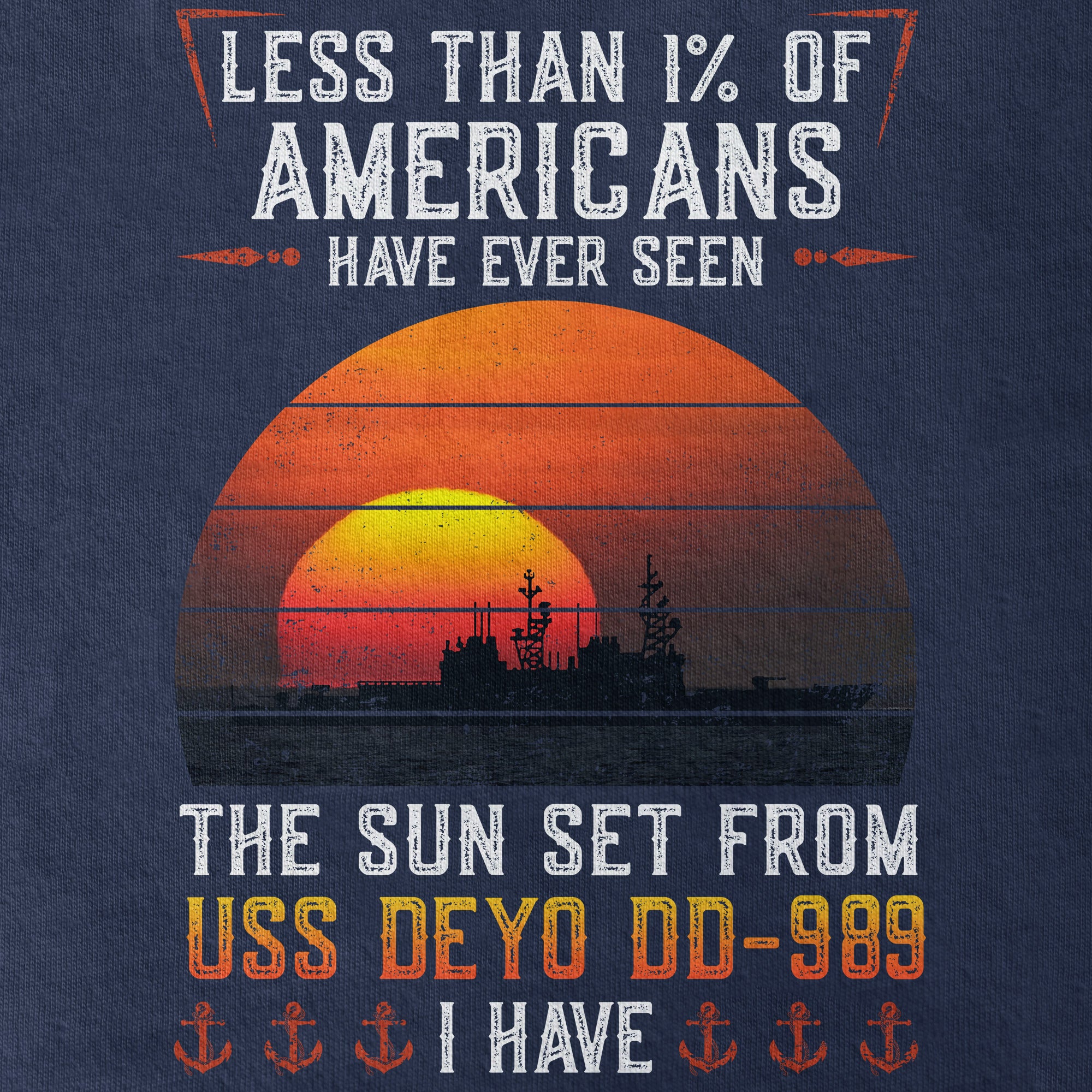 Less Than 1% USS Deyo DD-989 Classic T-shirt