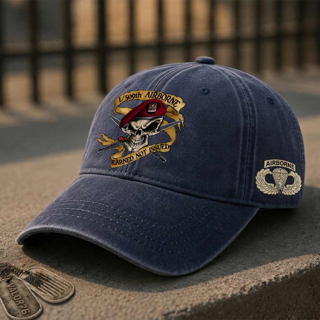 Personalizable Airborne Earned Not Issued Washed Cap