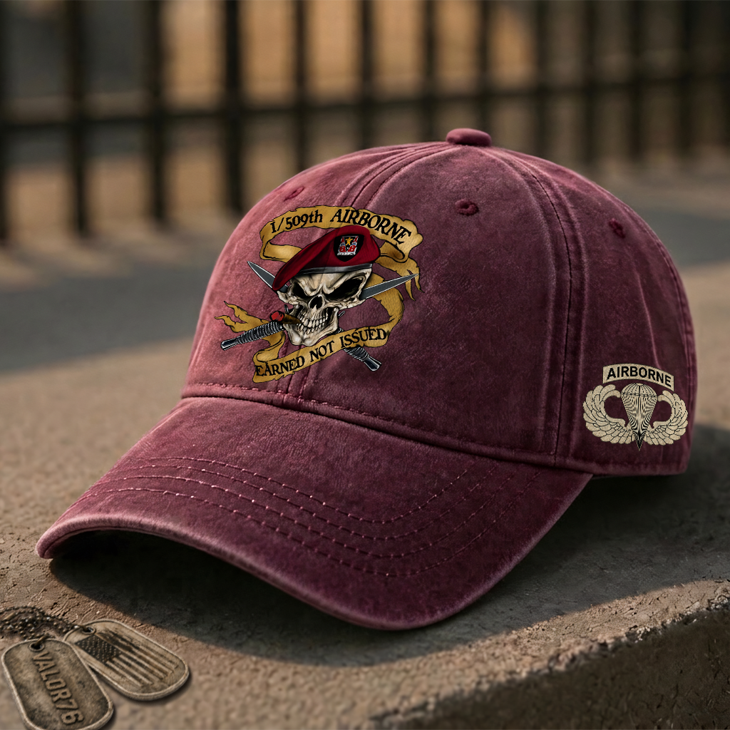 Personalizable Airborne Earned Not Issued Washed Cap