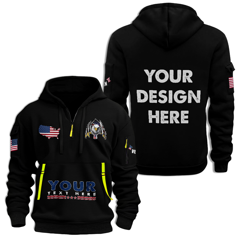 I Will Fight For America Quarter Zip Hoodie