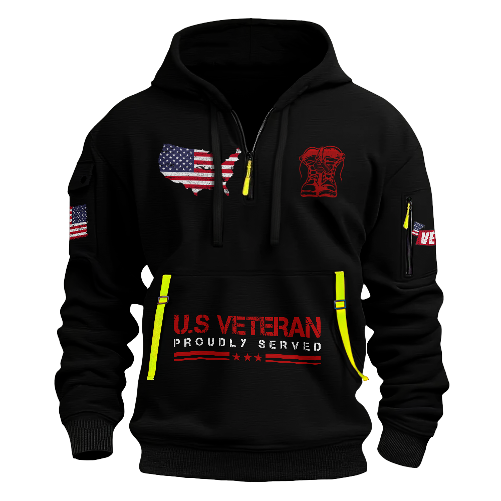 I Am Not A Hero Not A Legend I Am A U.S Veteran Quarter Zip Hoodie