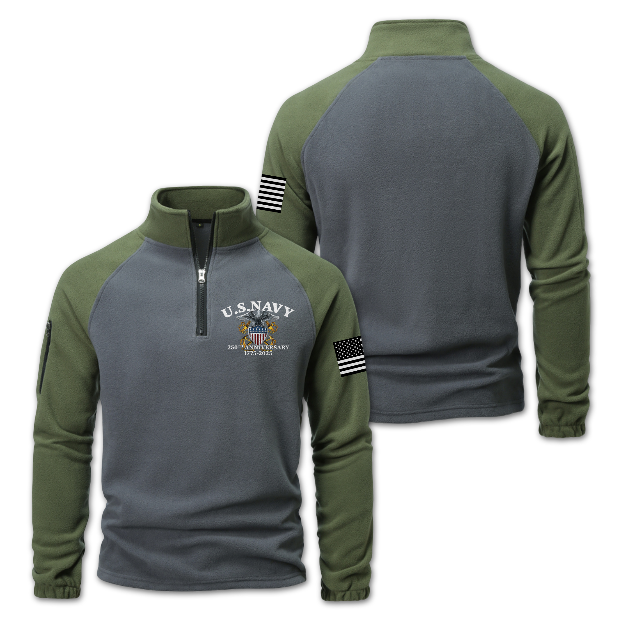 Navy 250th Anniversary Half-Zip Raglan Sweatshirt