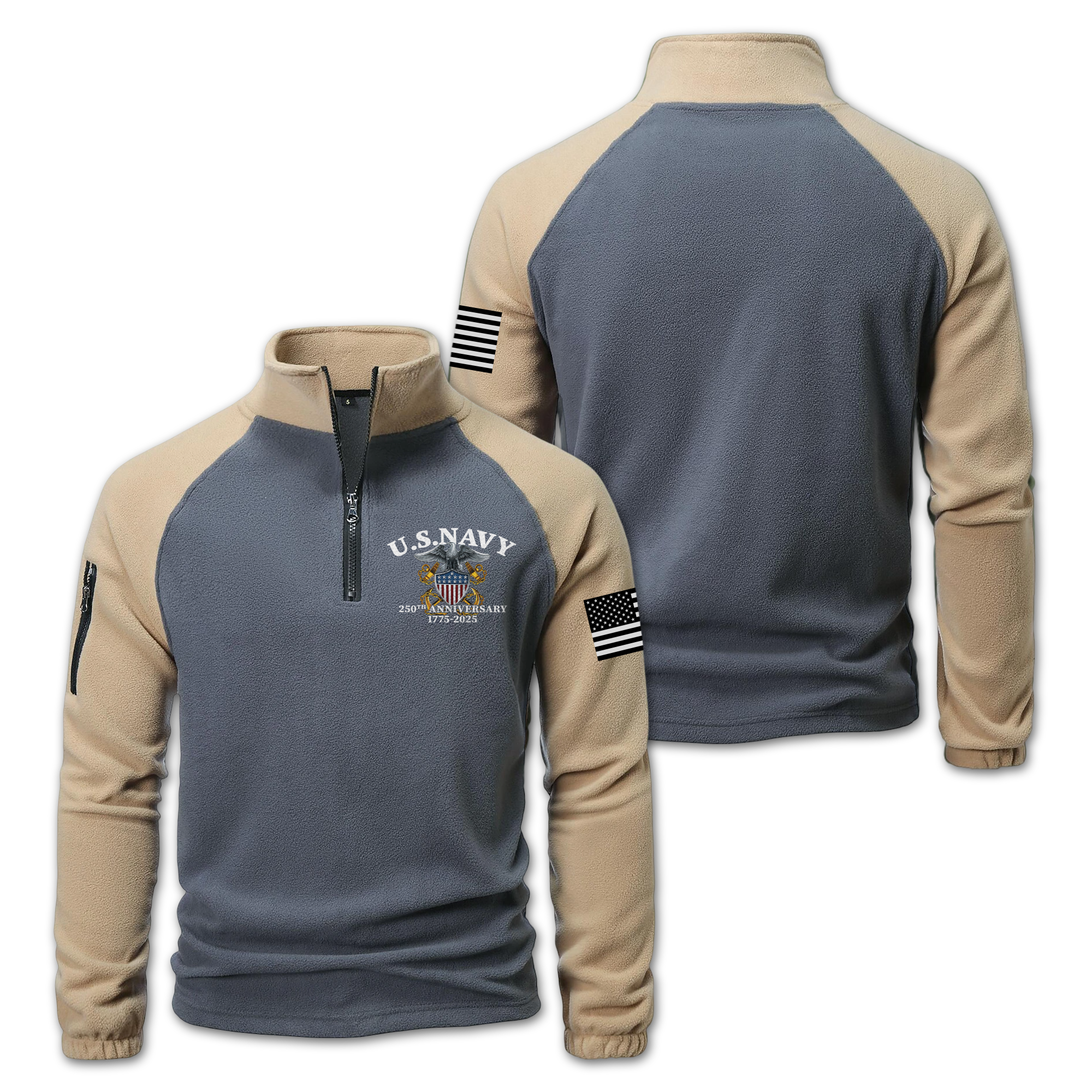 Navy 250th Anniversary Half-Zip Raglan Sweatshirt