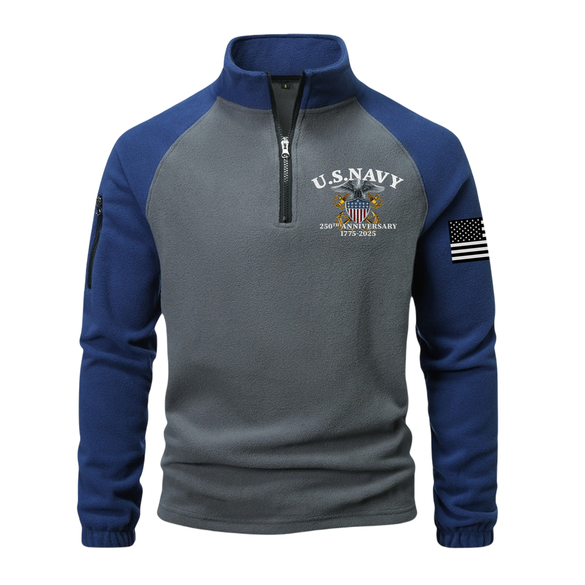Navy 250th Anniversary Half-Zip Raglan Sweatshirt