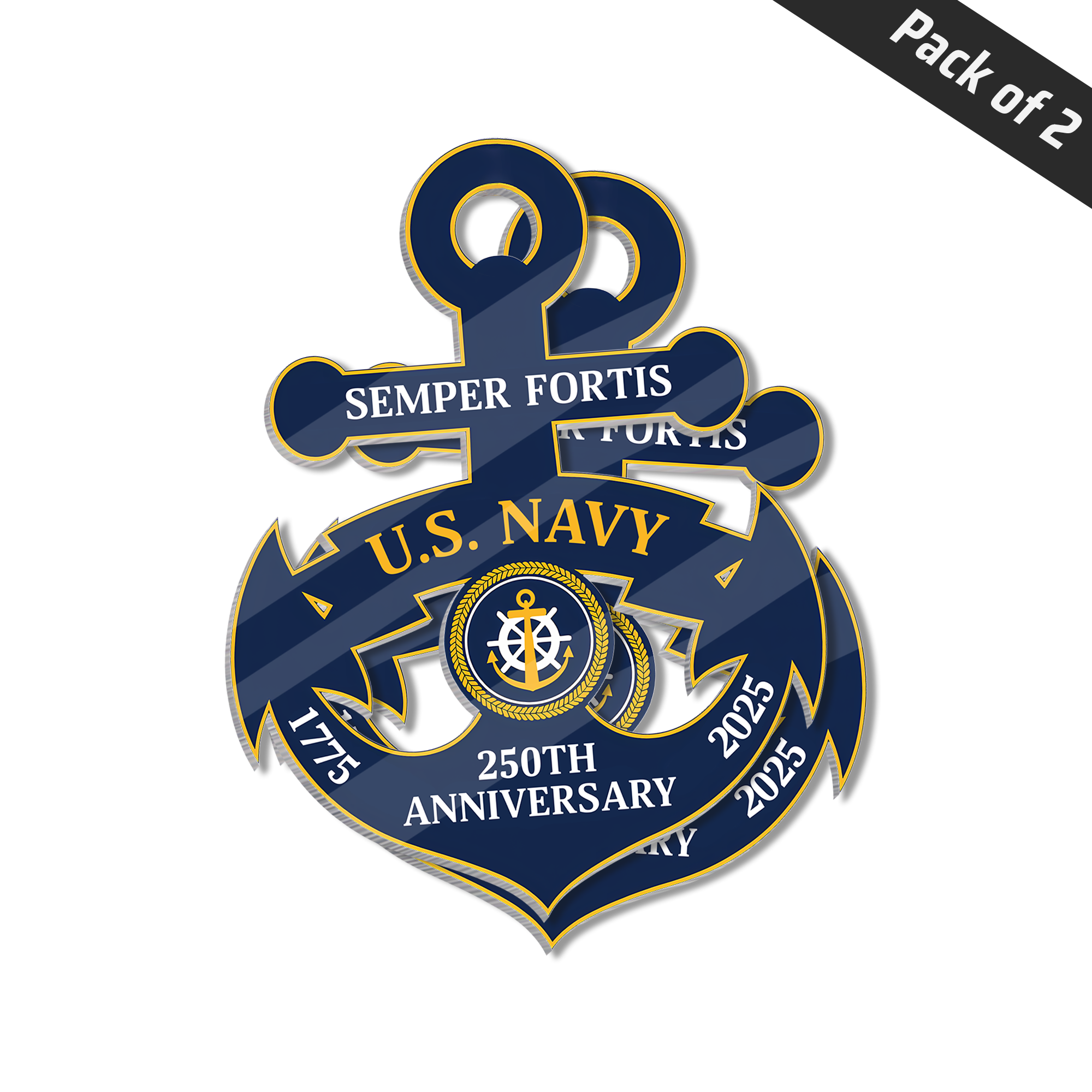 Navy 250th Anniversary Acrylic Ornament