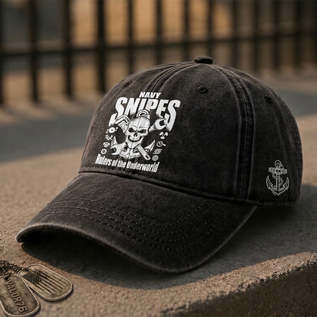 Personalizable Navy Snipes Washed Cap