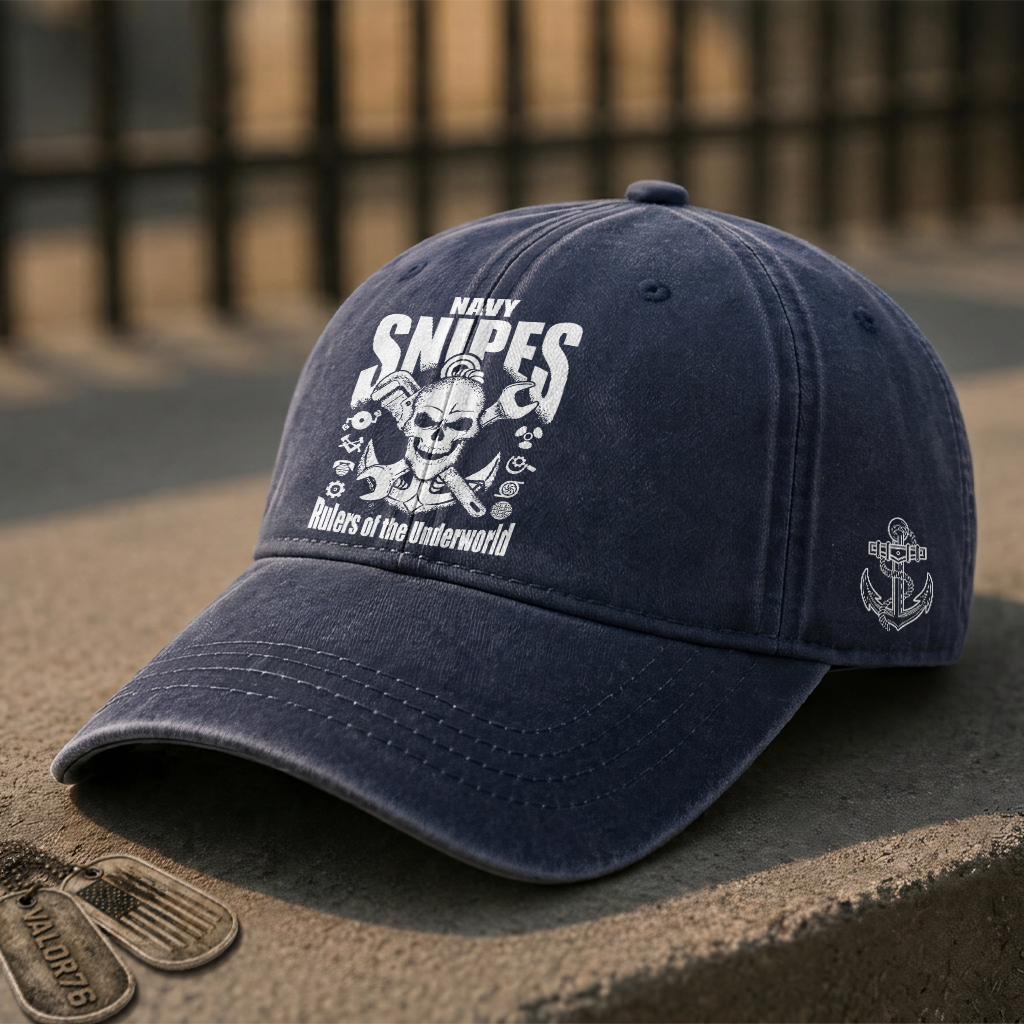 Personalizable Navy Snipes Washed Cap
