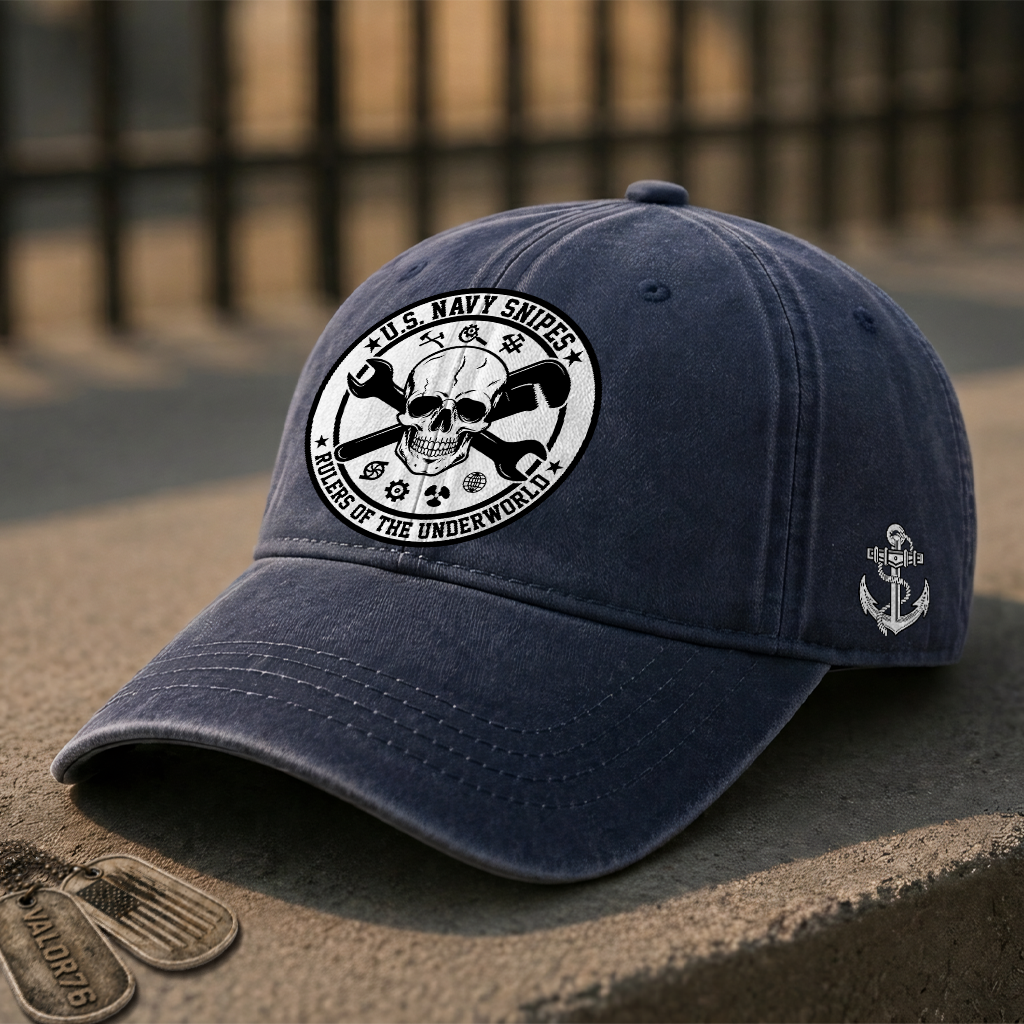 Personalizable Navy Snipes Washed Cap