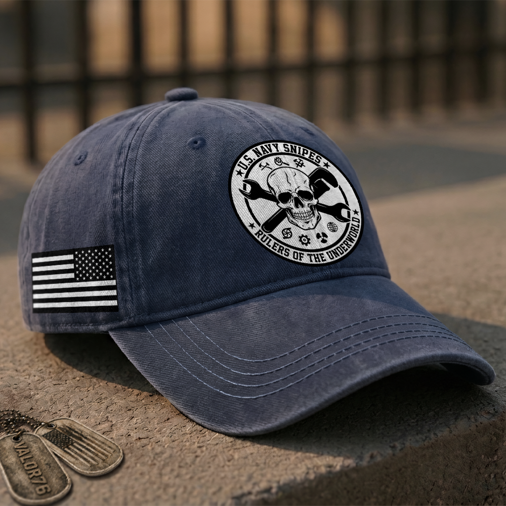 Personalizable Navy Snipes Washed Cap