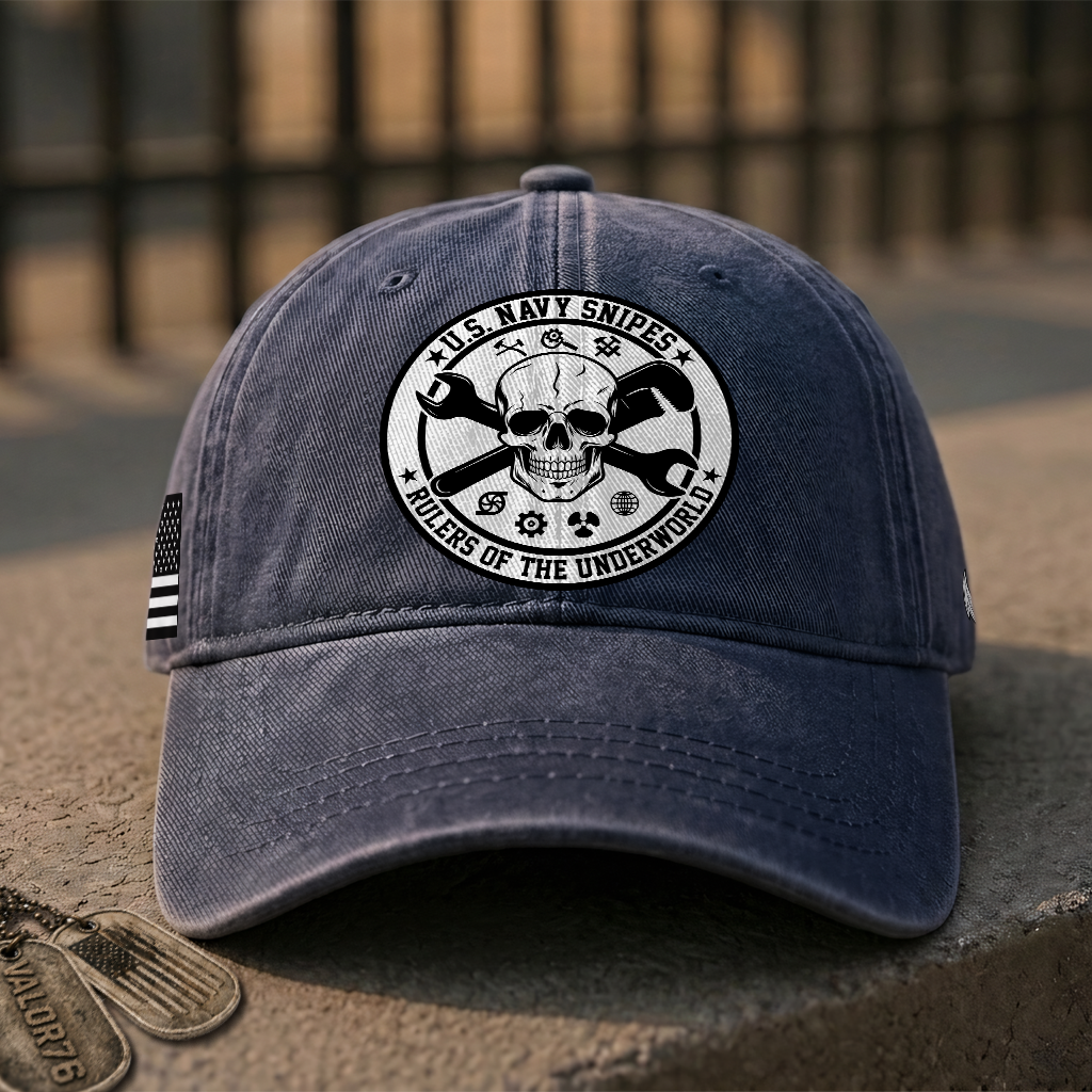 Personalizable Navy Snipes Washed Cap