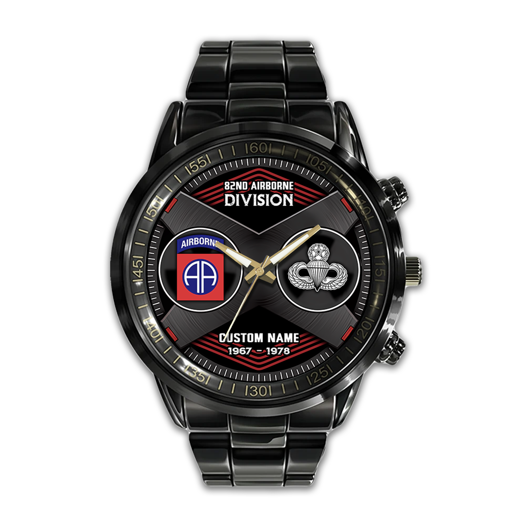 Personalizable 82nd Airborne Division Stainless Steel Watch