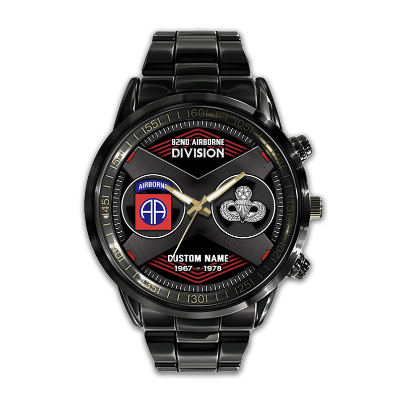 Personalizable 82nd Airborne Division Stainless Steel Watch