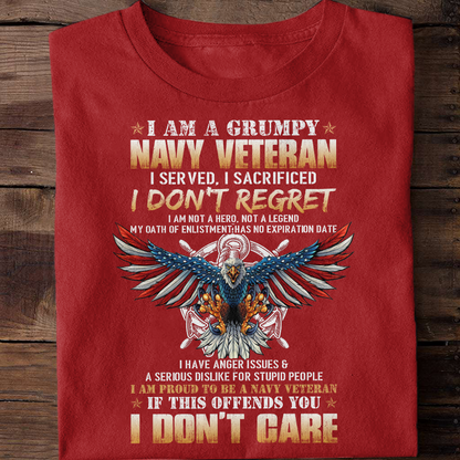 I Am A Grumpy Navy Veteran Classic T-Shirt