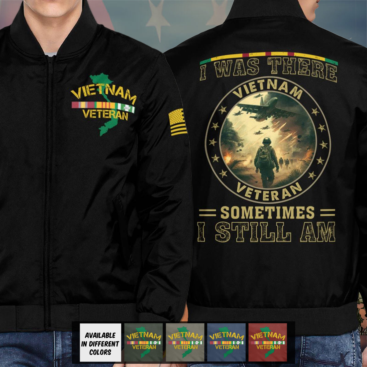 Vietnam Veteran - I Was There Bomber Jacket