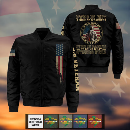 PTSD Is Not A Sign Of Weakness Bomber Jacket