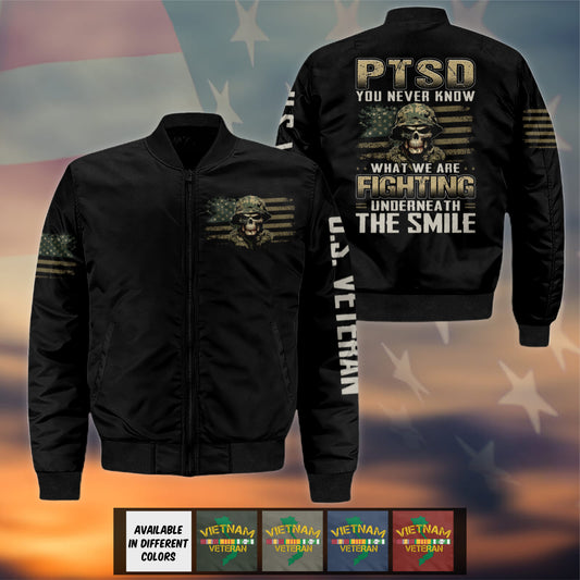 PTSD You Never Know What We Are Fighting Bomber Jacket