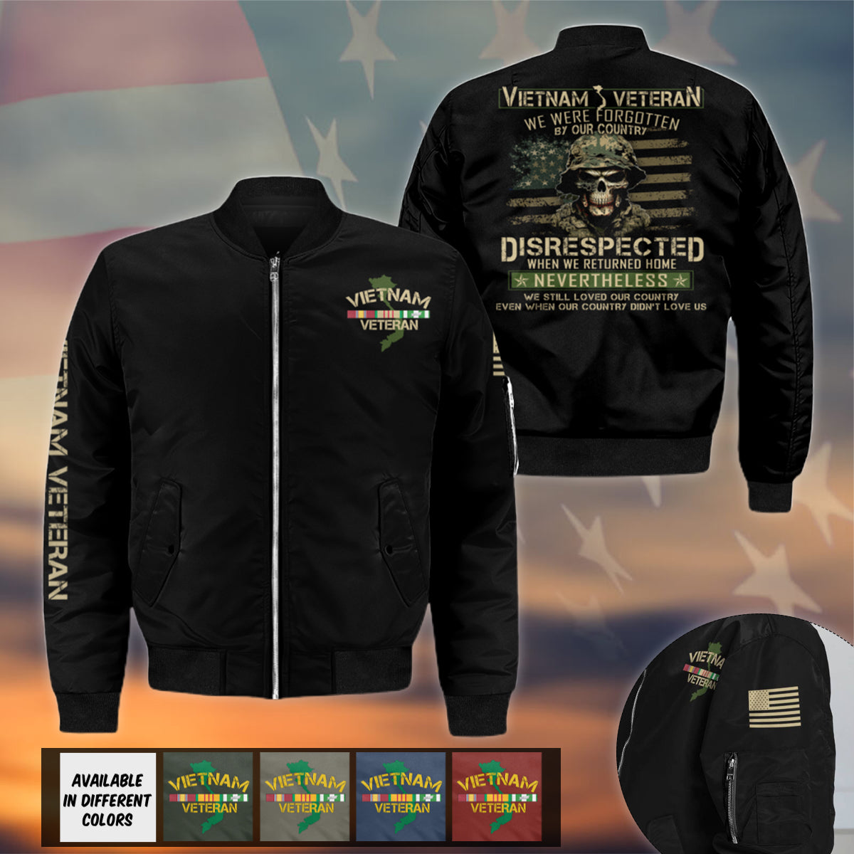 Vietnam Veteran - Fogotten By Our Country Bomber Jacket