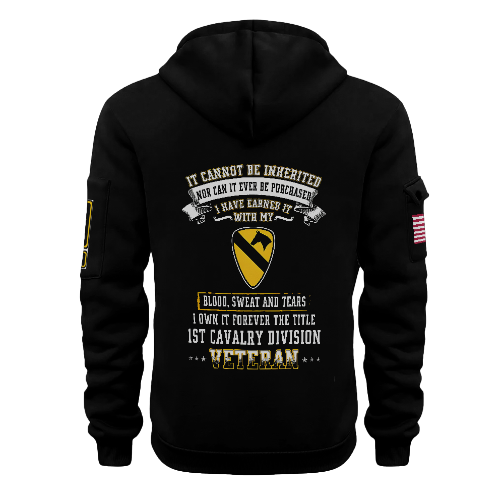 I Own It Forever The Title 1st Calvary Division Veteran Quarter Zip Hoodie