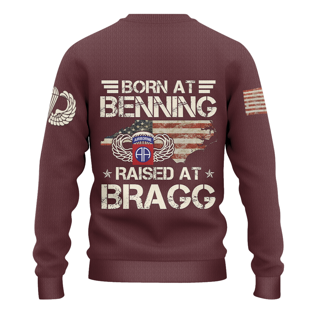 Born At Benning Raised At Bragg Knitted Sweatshirt