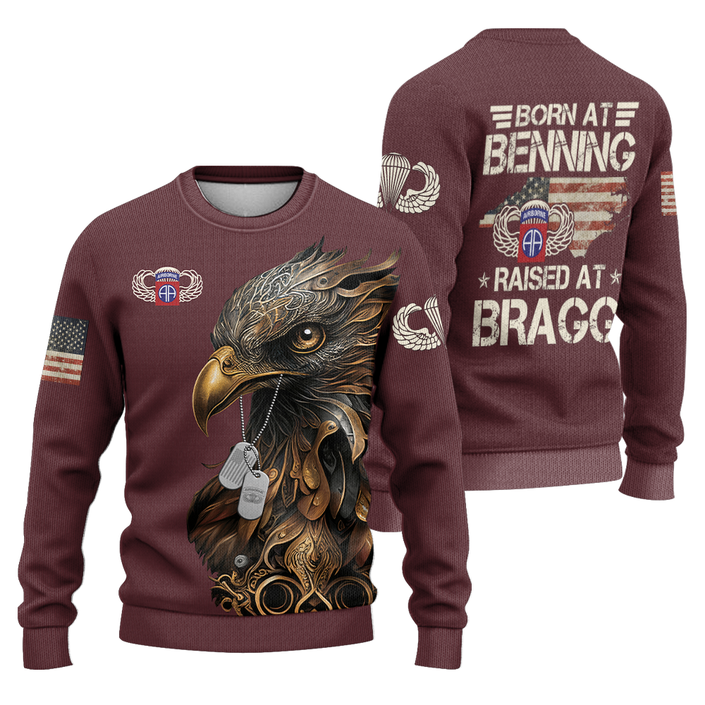 Born At Benning Raised At Bragg Knitted Sweatshirt