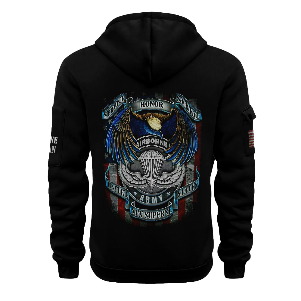 Airborne Honor Service Sacrifice Quarter Zip Hoodie