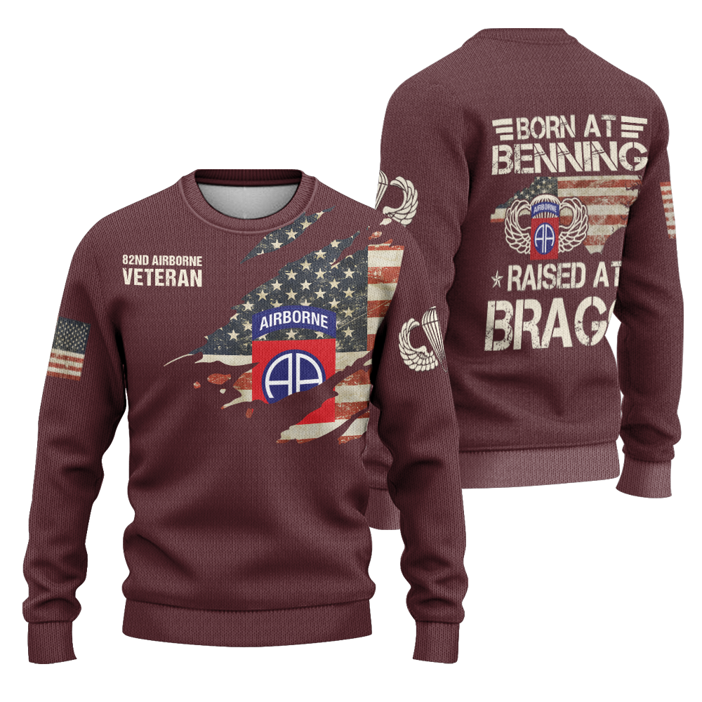 Born At Benning Raised At Bragg Knitted Sweatshirt