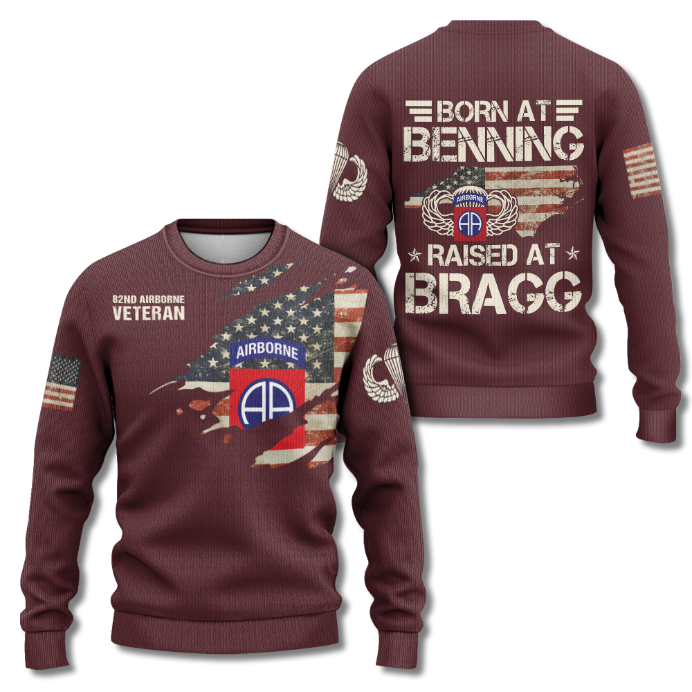 Born At Benning Raised At Bragg Knitted Sweatshirt