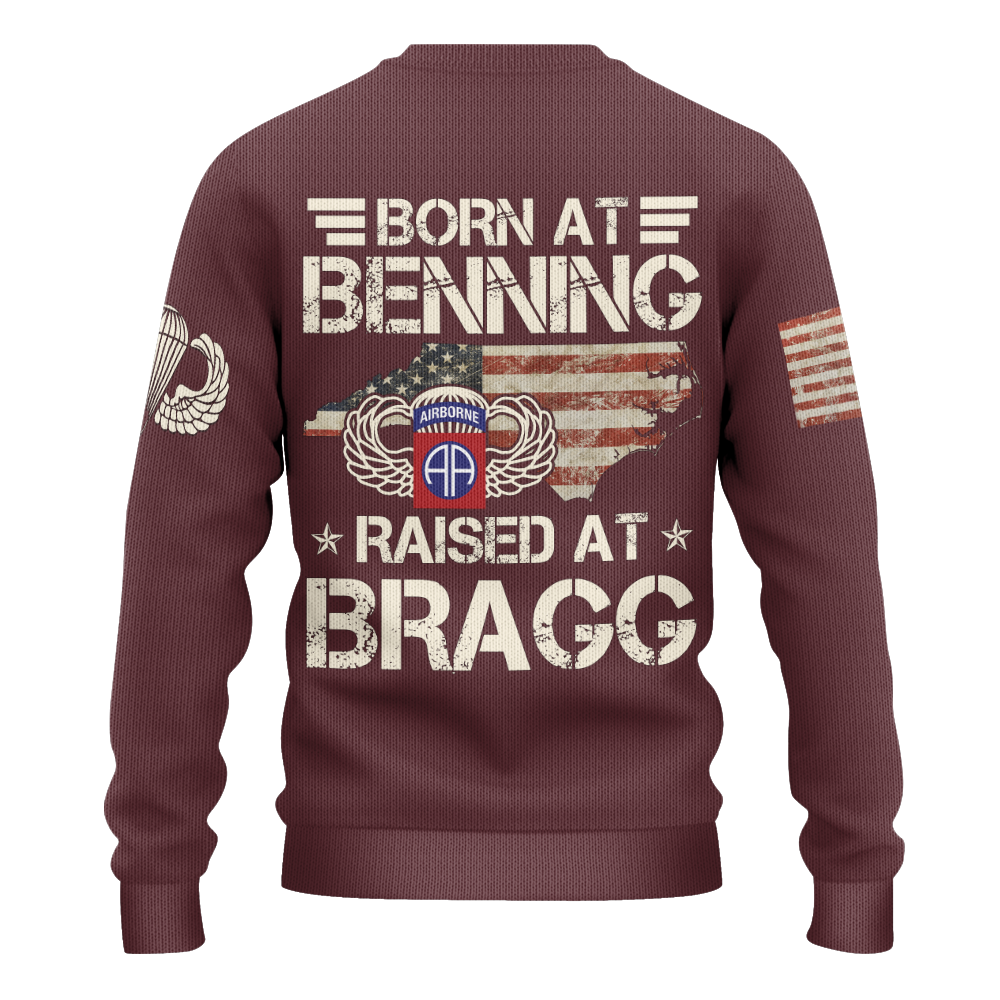 Born At Benning Raised At Bragg Knitted Sweatshirt