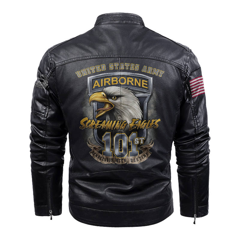 101st Airborne Air Assault Leather Jacket