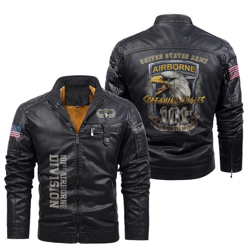 101st Airborne Air Assault Leather Jacket