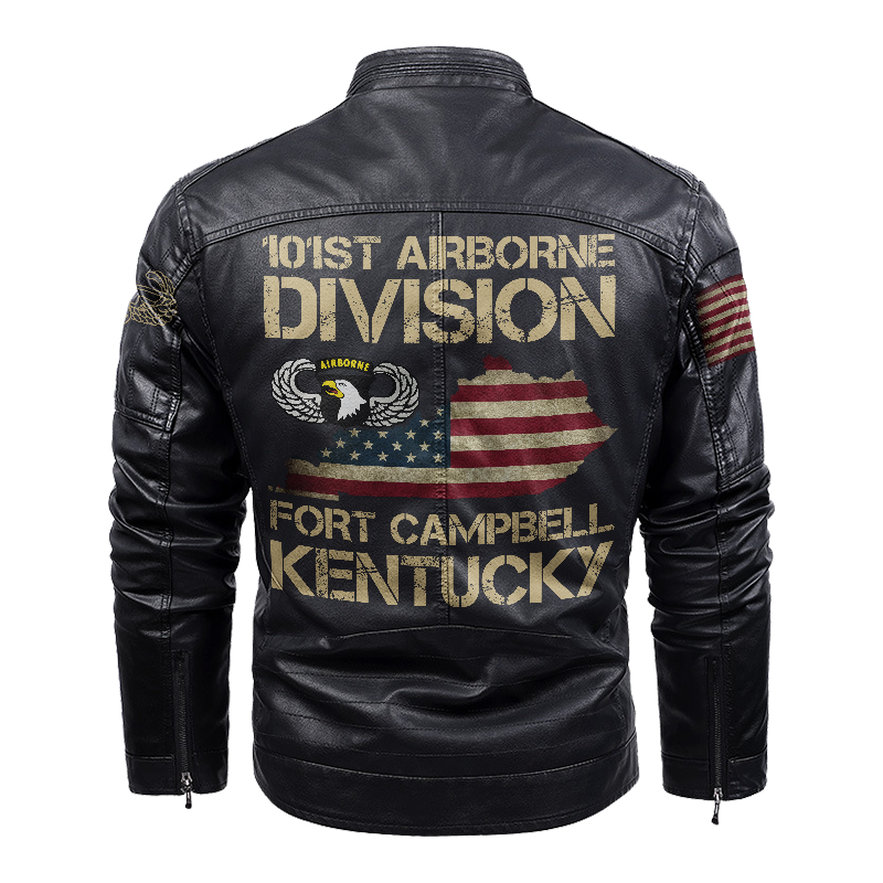 101st Airborne Fort Campbell Kentucky Leather Jacket