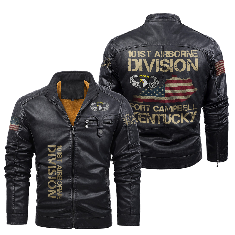 101st Airborne Fort Campbell Kentucky Leather Jacket