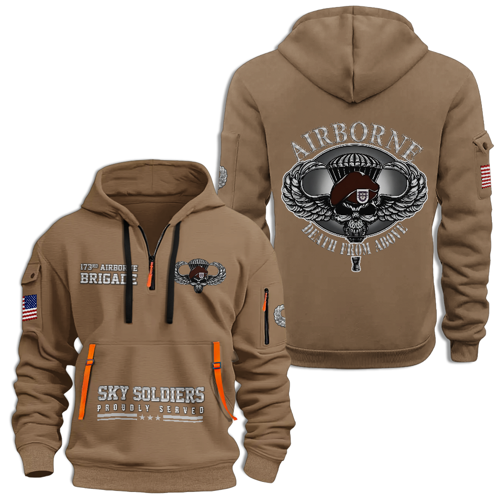 Airborne Sky Soldiers Death From Above Quarter Zip Hoodie