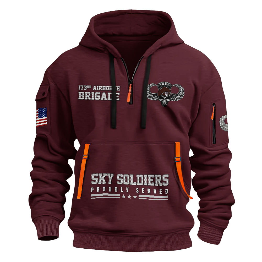 Airborne Sky Soldiers Death From Above Quarter Zip Hoodie