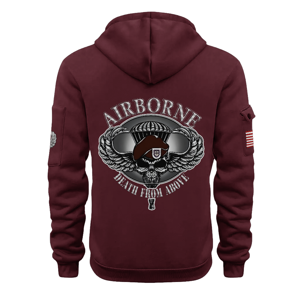 Airborne Sky Soldiers Death From Above Quarter Zip Hoodie