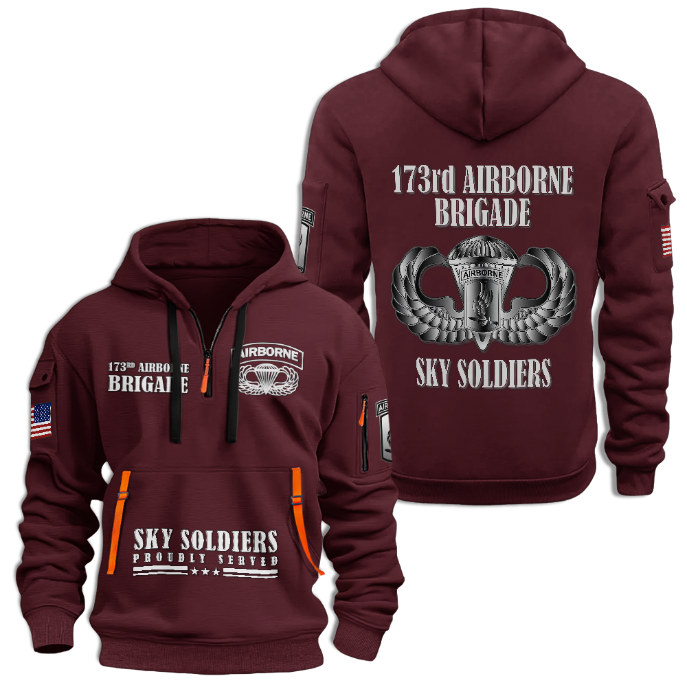 Airborne Sky Soldiers Quarter Zip Hoodie