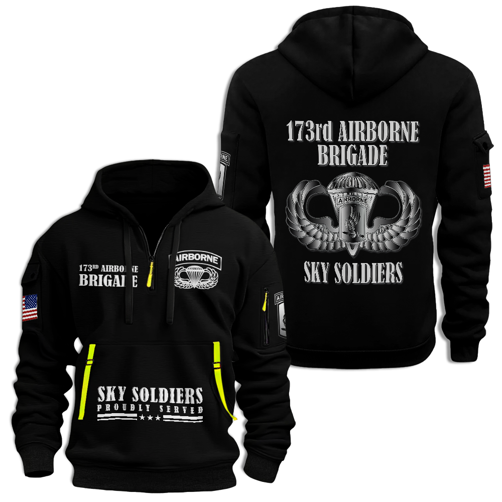 Airborne Sky Soldiers Quarter Zip Hoodie