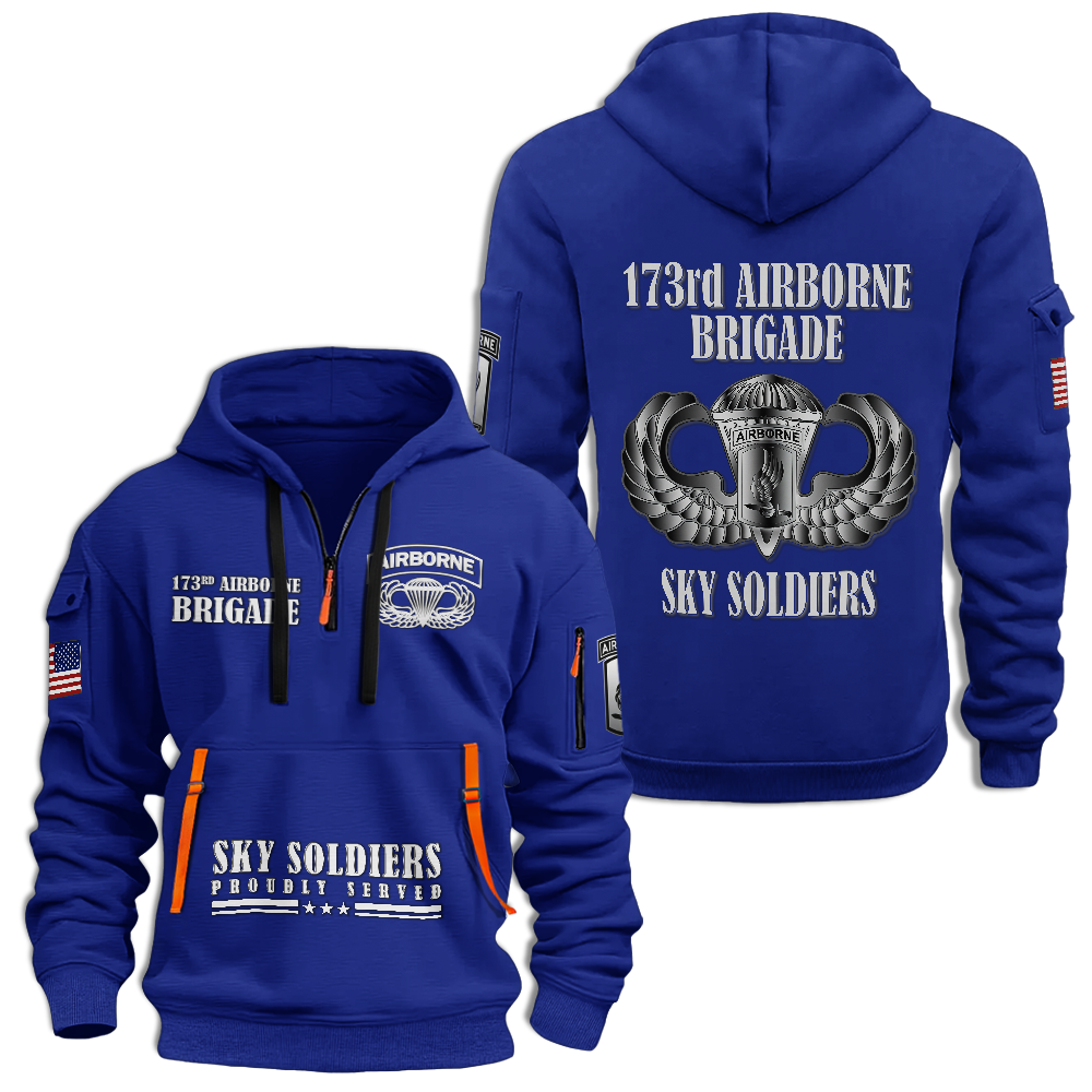 Airborne Sky Soldiers Quarter Zip Hoodie