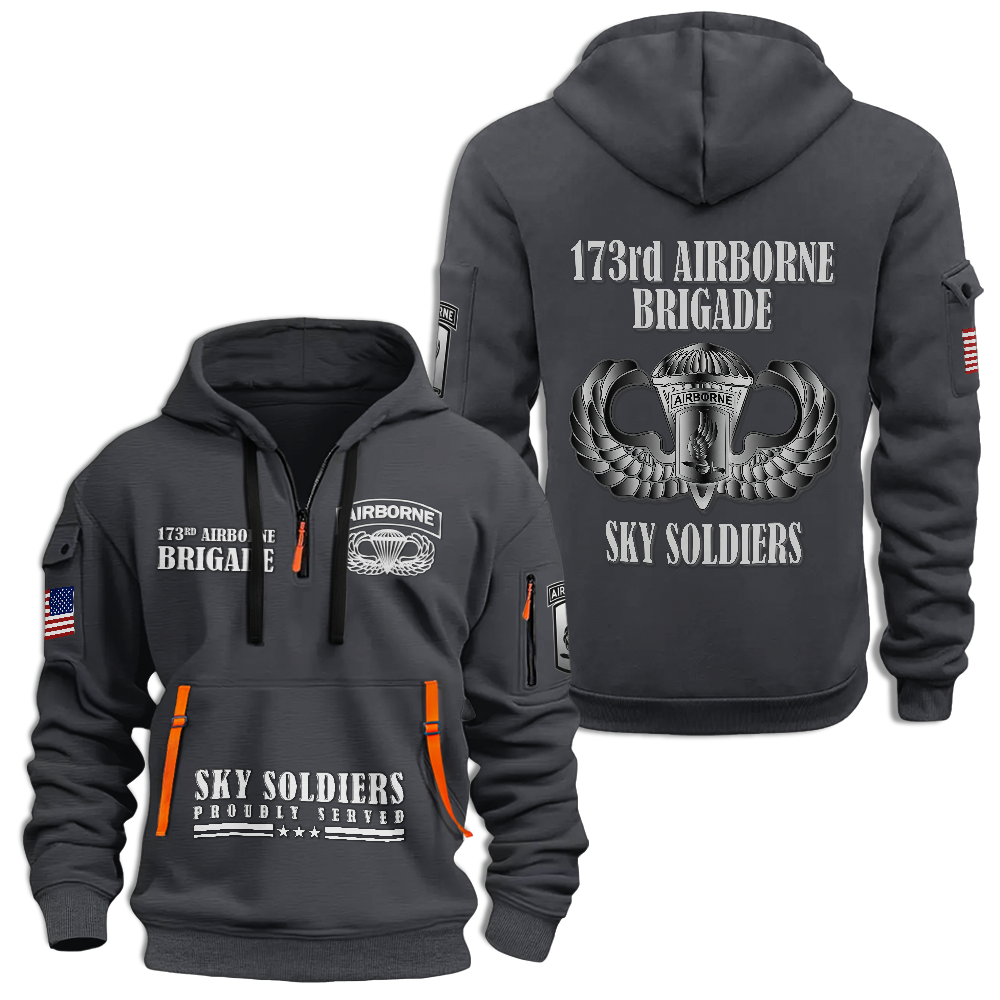 Airborne Sky Soldiers Quarter Zip Hoodie