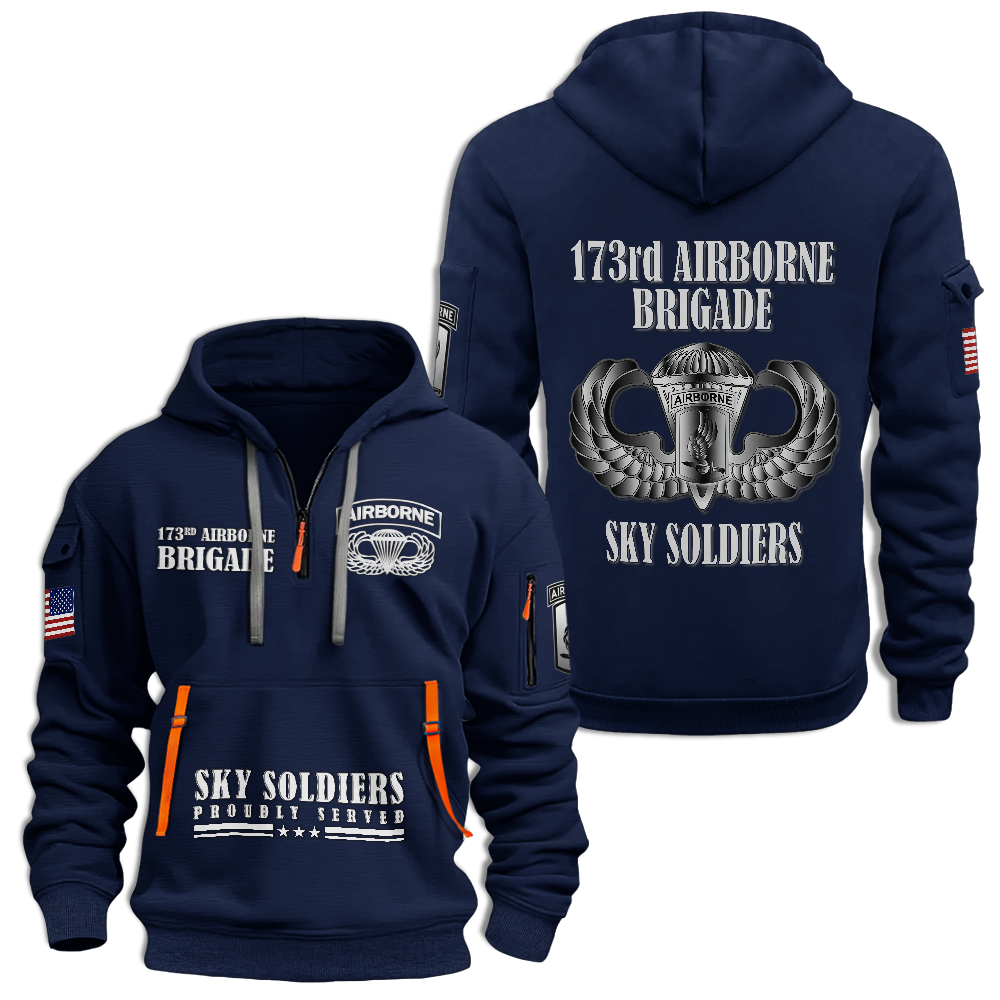 Airborne Sky Soldiers Quarter Zip Hoodie