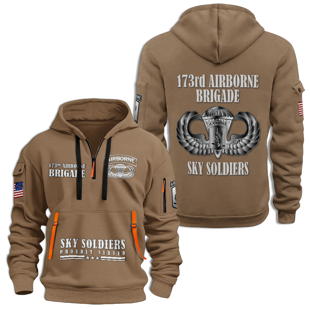 Airborne Sky Soldiers Quarter Zip Hoodie