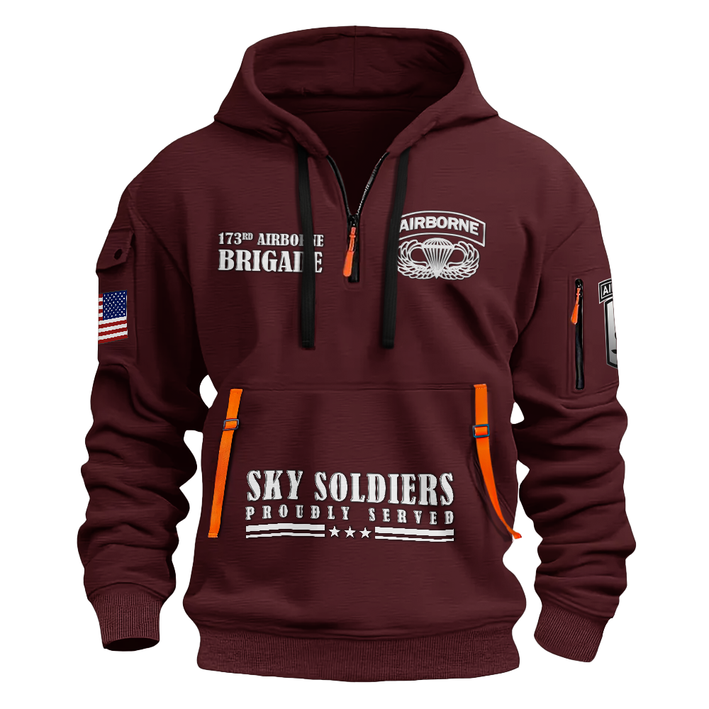 Airborne Sky Soldiers Quarter Zip Hoodie