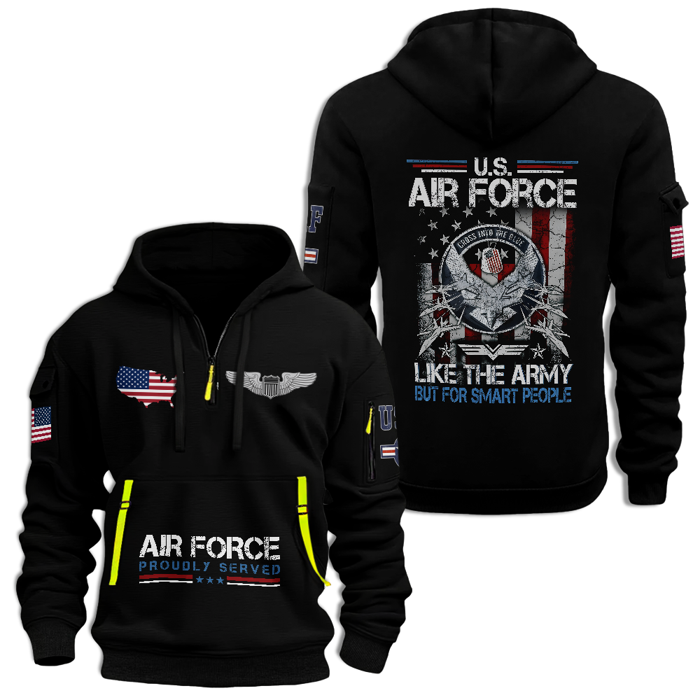 Air Force For Smart People Customizable Quarter Zip Hoodie