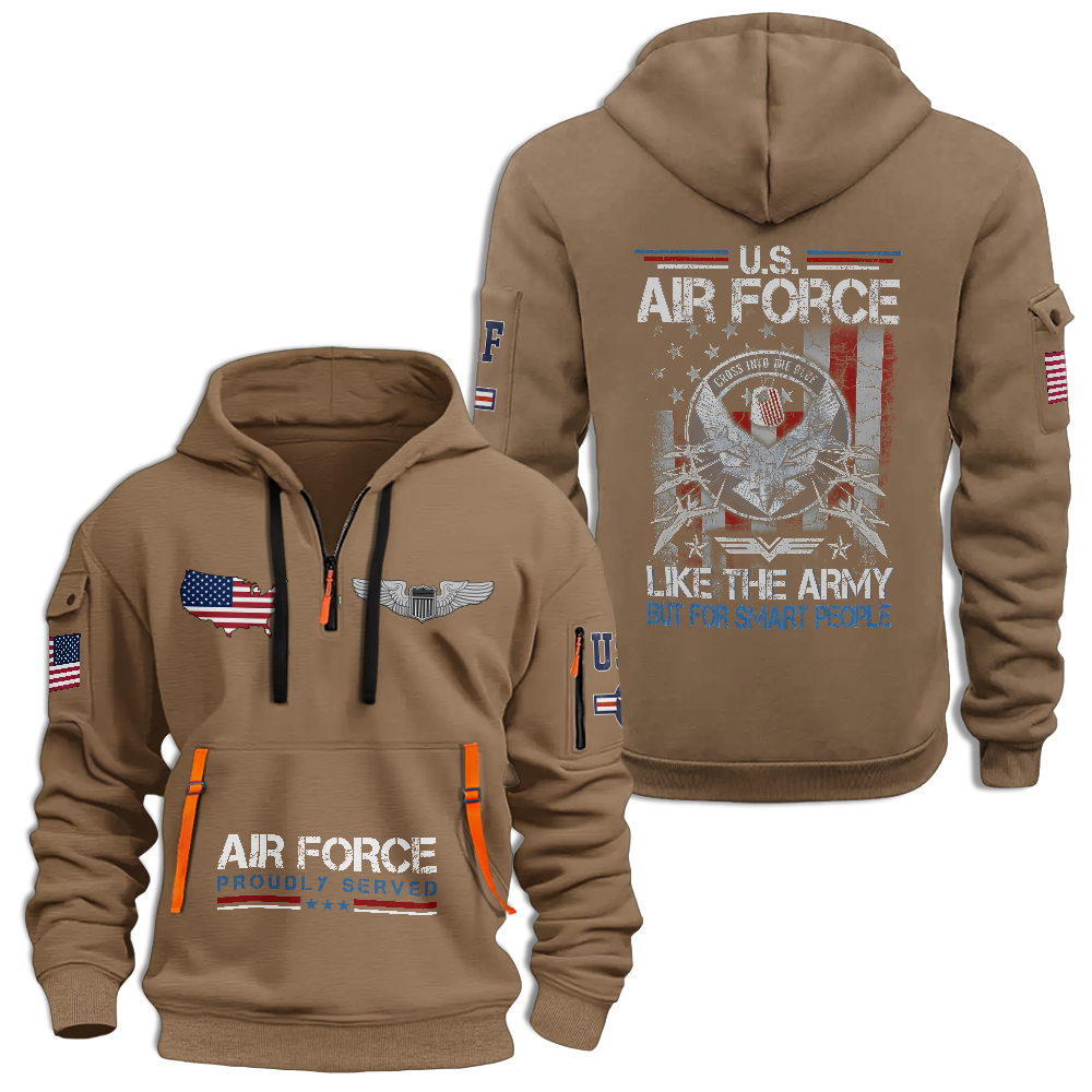 Air Force For Smart People Customizable Quarter Zip Hoodie