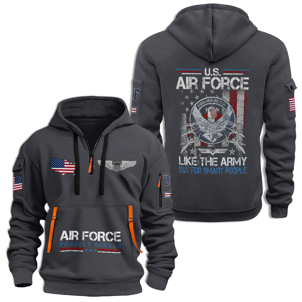 Air Force For Smart People Customizable Quarter Zip Hoodie