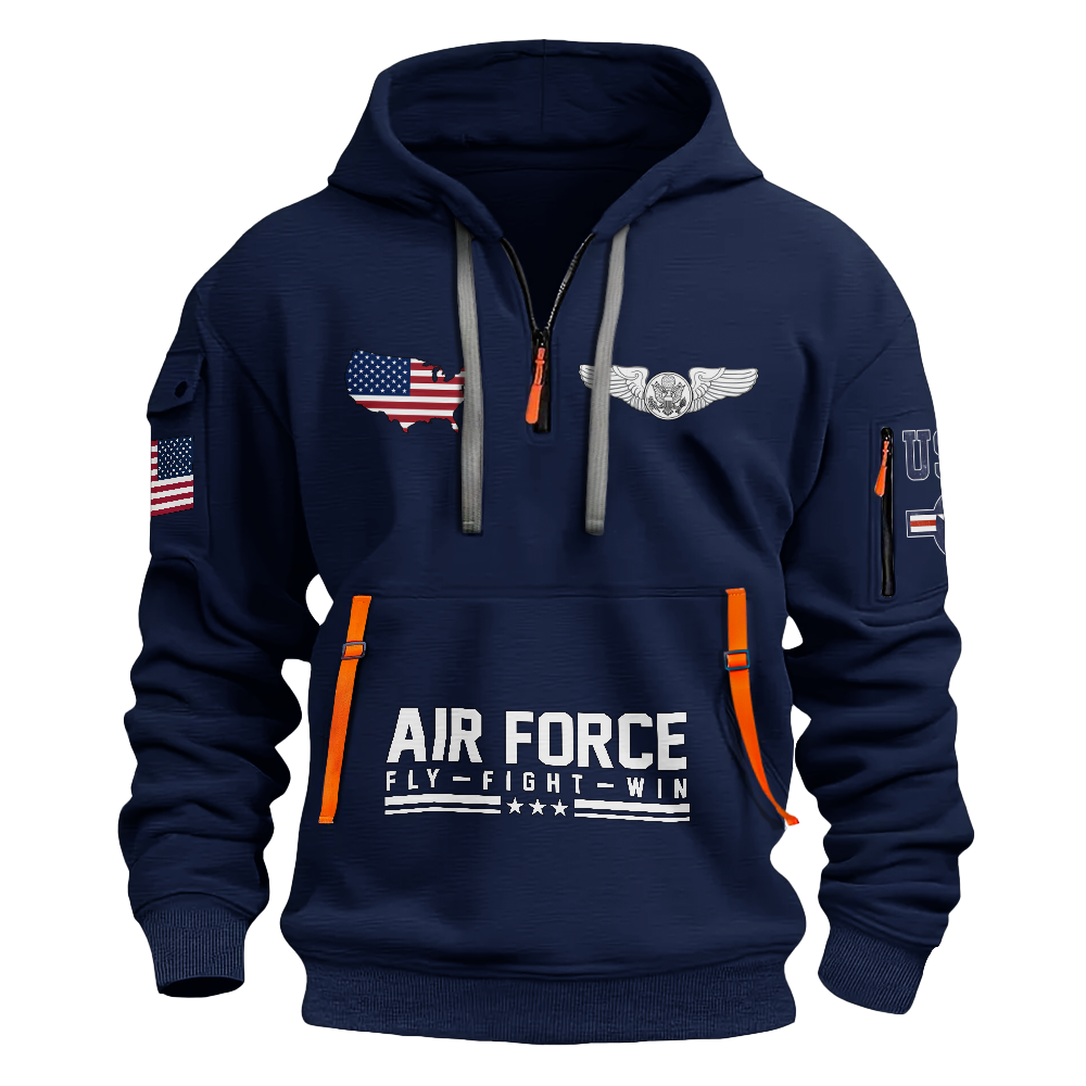 Chose To Serve In The Air Force Customizable Quarter Zip Hoodie