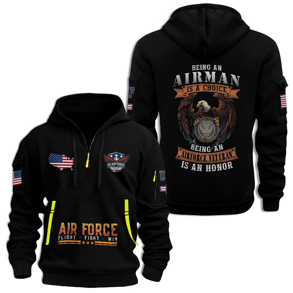 Being An Air Force Veteran Is An Honor Quarter Zip Hoodie